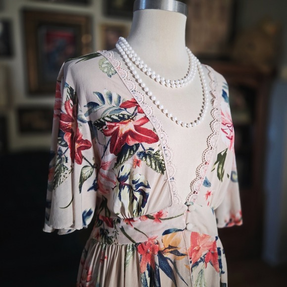 LIFE Love is for Eternity Floral Print High Low Boho Fairy Dress Women's M - Picture 6 of 7